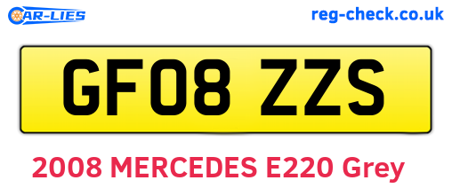 GF08ZZS are the vehicle registration plates.