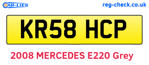 KR58HCP are the vehicle registration plates.