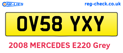 OV58YXY are the vehicle registration plates.