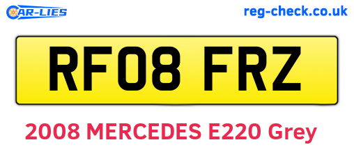 RF08FRZ are the vehicle registration plates.