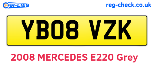 YB08VZK are the vehicle registration plates.