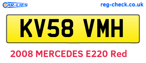 KV58VMH are the vehicle registration plates.