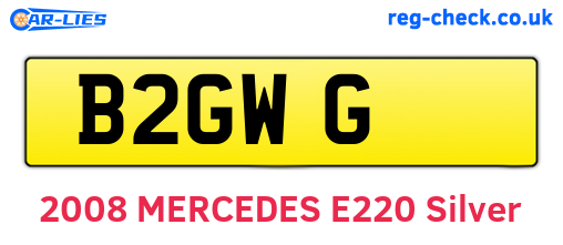 B2GWG are the vehicle registration plates.