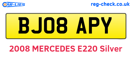 BJ08APY are the vehicle registration plates.