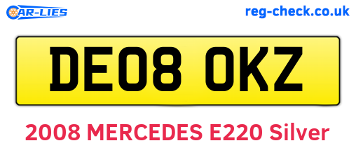 DE08OKZ are the vehicle registration plates.