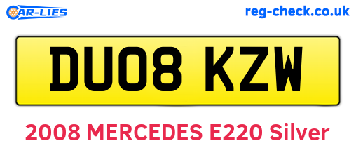 DU08KZW are the vehicle registration plates.