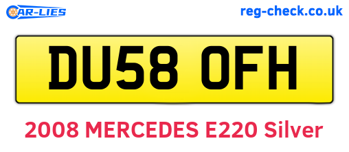DU58OFH are the vehicle registration plates.