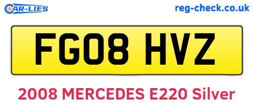 FG08HVZ are the vehicle registration plates.