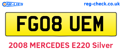 FG08UEM are the vehicle registration plates.