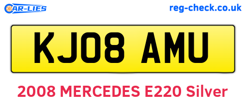 KJ08AMU are the vehicle registration plates.