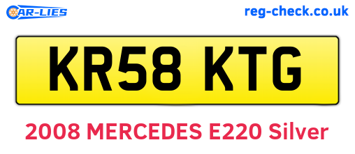 KR58KTG are the vehicle registration plates.