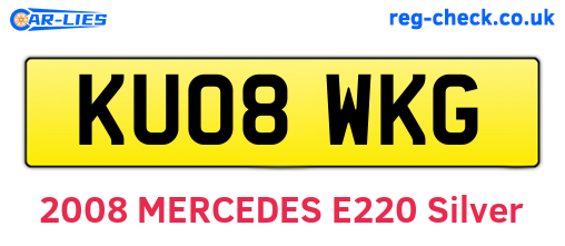 KU08WKG are the vehicle registration plates.