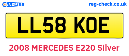 LL58KOE are the vehicle registration plates.