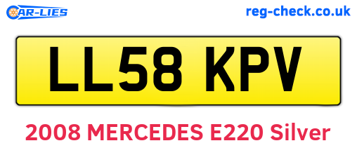 LL58KPV are the vehicle registration plates.