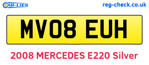 MV08EUH are the vehicle registration plates.