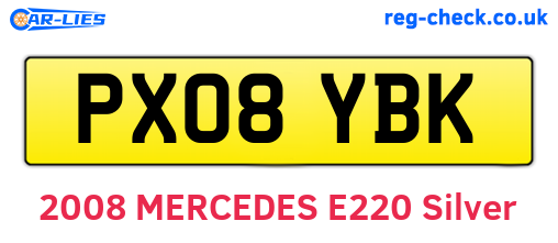 PX08YBK are the vehicle registration plates.