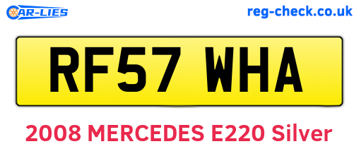 RF57WHA are the vehicle registration plates.