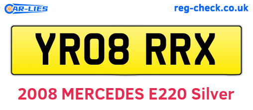 YR08RRX are the vehicle registration plates.