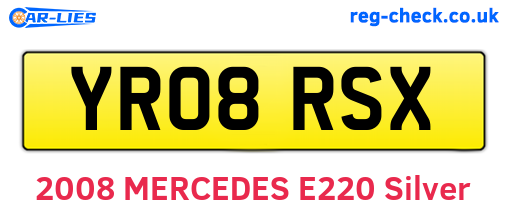 YR08RSX are the vehicle registration plates.