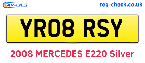 YR08RSY are the vehicle registration plates.