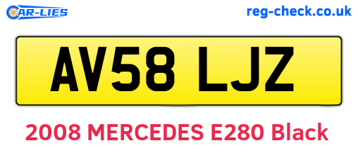 AV58LJZ are the vehicle registration plates.