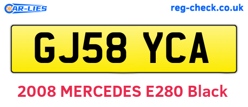 GJ58YCA are the vehicle registration plates.