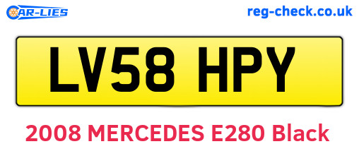 LV58HPY are the vehicle registration plates.