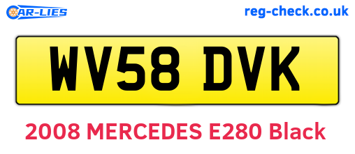 WV58DVK are the vehicle registration plates.