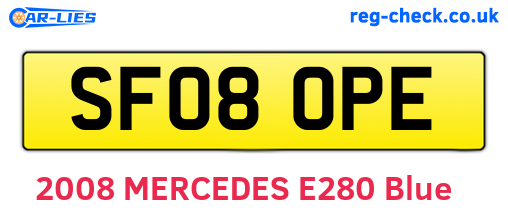 SF08OPE are the vehicle registration plates.