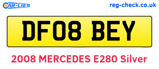 DF08BEY are the vehicle registration plates.