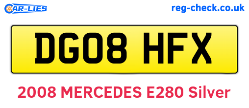 DG08HFX are the vehicle registration plates.