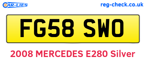 FG58SWO are the vehicle registration plates.