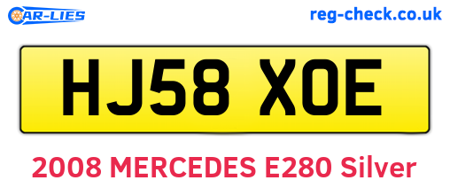 HJ58XOE are the vehicle registration plates.