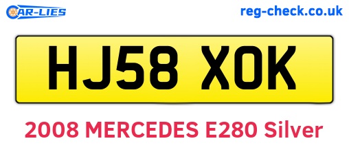 HJ58XOK are the vehicle registration plates.