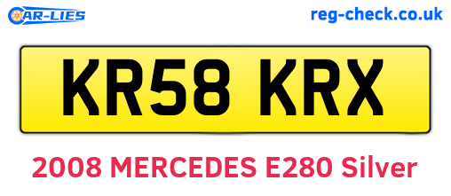 KR58KRX are the vehicle registration plates.