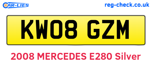 KW08GZM are the vehicle registration plates.