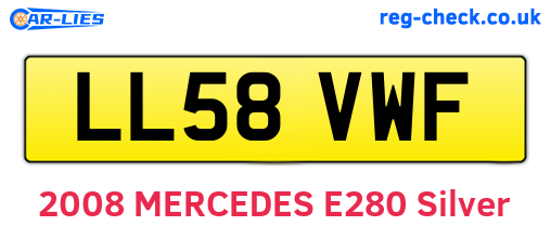 LL58VWF are the vehicle registration plates.