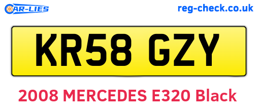 KR58GZY are the vehicle registration plates.