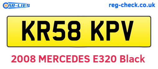 KR58KPV are the vehicle registration plates.