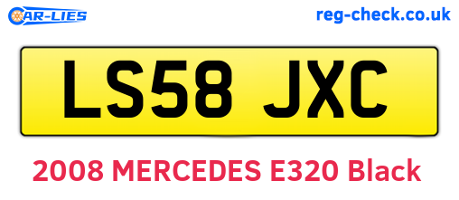 LS58JXC are the vehicle registration plates.
