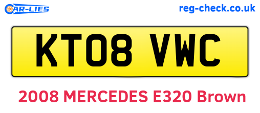 KT08VWC are the vehicle registration plates.