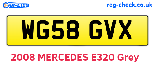 WG58GVX are the vehicle registration plates.