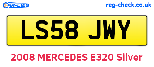 LS58JWY are the vehicle registration plates.