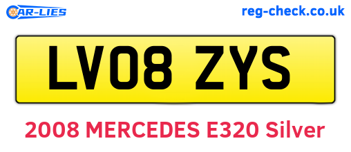 LV08ZYS are the vehicle registration plates.
