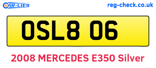 OSL806 are the vehicle registration plates.