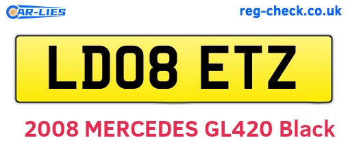 LD08ETZ are the vehicle registration plates.
