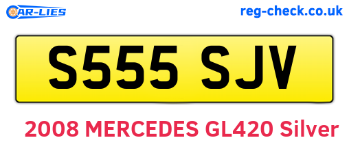 S555SJV are the vehicle registration plates.