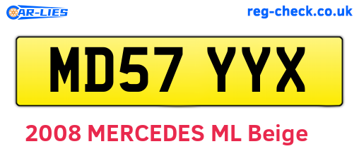 MD57YYX are the vehicle registration plates.