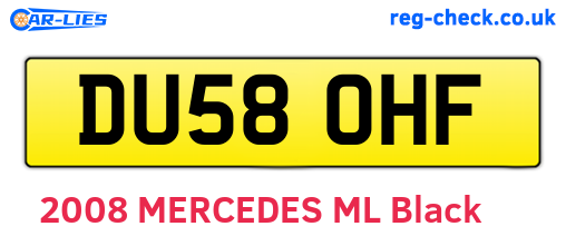 DU58OHF are the vehicle registration plates.