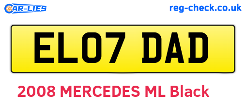 EL07DAD are the vehicle registration plates.